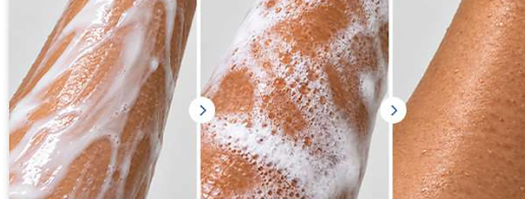 Visual dari guidebook: perbandingan pengalaman mandi menggunakan sabun biasa